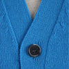 Men's blue sleeveless v-neck cardigan