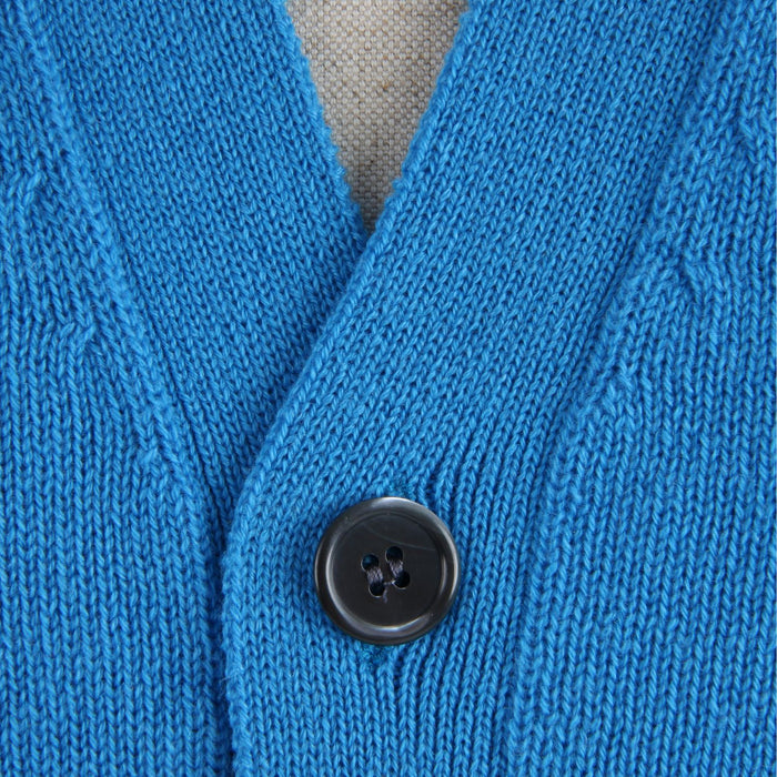 Men's blue sleeveless v-neck cardigan
