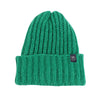 green mohair hat on a white background
