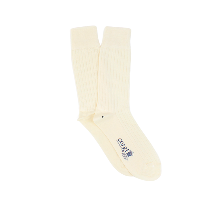 Men's Tenby Merino Wool Socks in Ecru