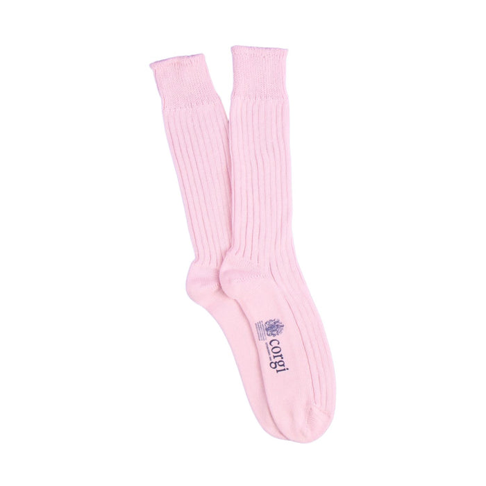 Men's Pure Cotton Boot Socks Baby Pink