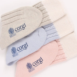 Women's Handmade Mini Cable Cashmere & Cotton Socks