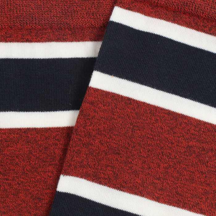 Close-up of red, navy, and white striped fabric