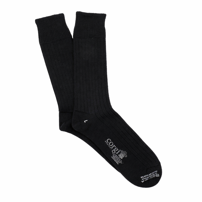 Black wool & cotton socks