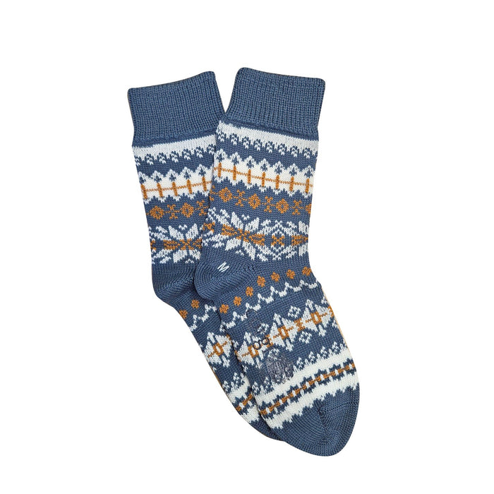 blue fairisle sock