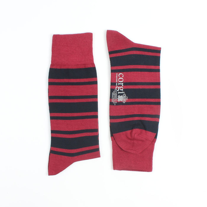 striped socks side by side on a white background