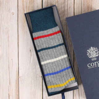 Men's Luxury Striped Pure Cashmere Socks