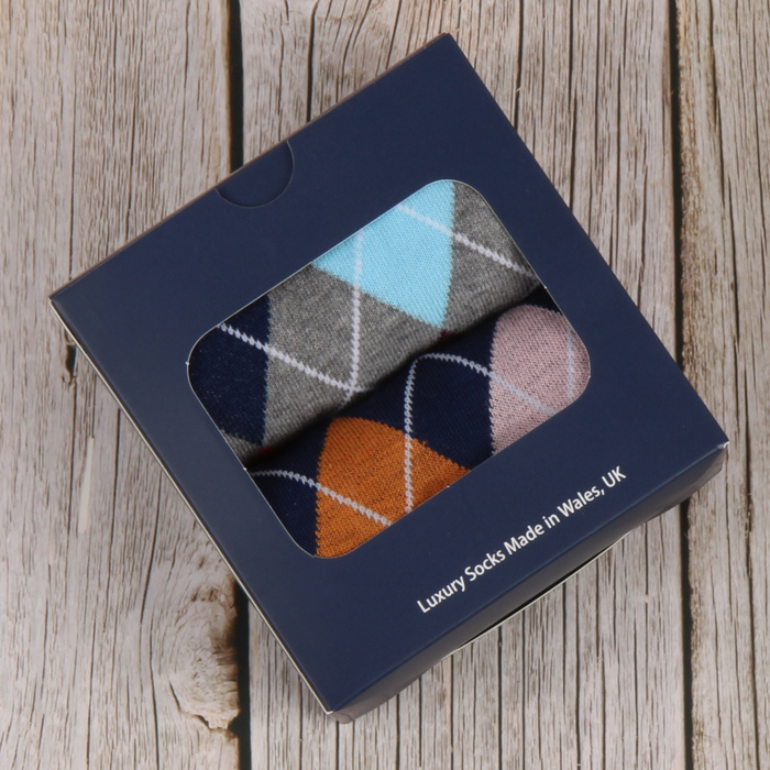 Men's 2-Pair Argyle Gift Box