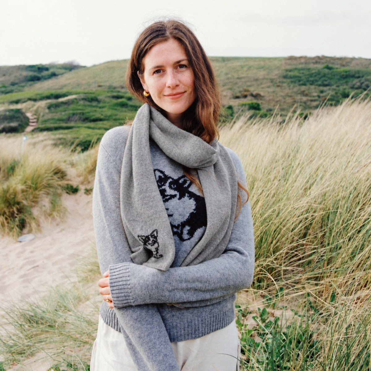 Unisex Corgi Dog Cashmere Scarf