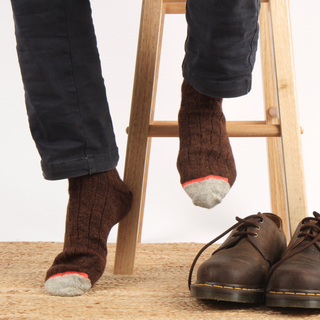 Men's Striped Cuff British Wool Socks