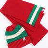 Red Wall hat and scarf on a white background.