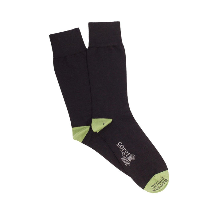 Contrast Heel & Toe Merino Wool Socks - Corgi Socks