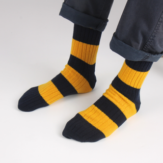 Men's Pure Cashmere Stripe Socks