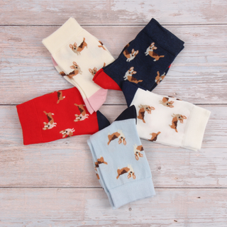 Kids Corgi Dog Cotton Socks