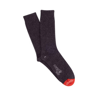 Luxury Rib Contrast Toe Pure Cashmere Socks - Corgi Socks