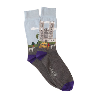 Men's Coronation Westminster Abbey Scene Cotton Socks - Corgi Socks