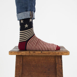 Men's Vintage American Flag Merino Wool Socks - Corgi Socks