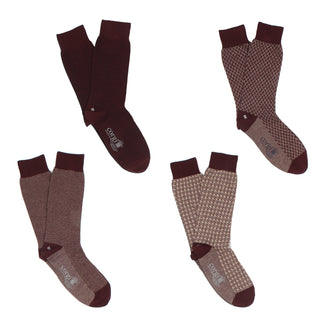 Men's Formal 4-Pair Ribbed Cotton Socks