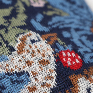 Women's Low Cut William Morris Strawberry Thief 1883 Cotton Socks - Corgi Socks
