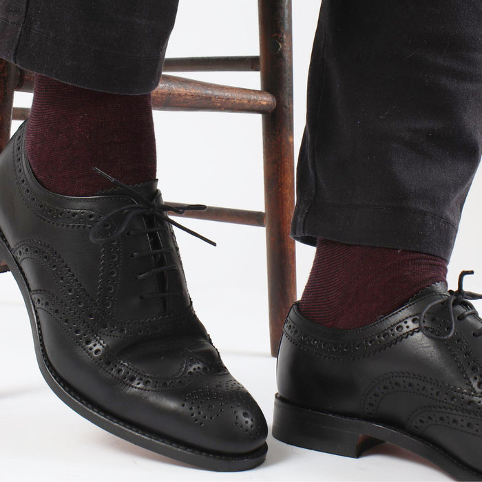 Men's Luxury Micro Stripe Cotton & Cashmere Socks