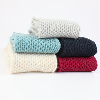 Textured Knit Cashmere Scarf