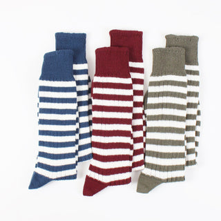 Men's Sailor Stripe Pure Cotton Boot Socks 3 colours