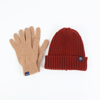 Men's Cashmere Rib Hat and Glove Gift Box