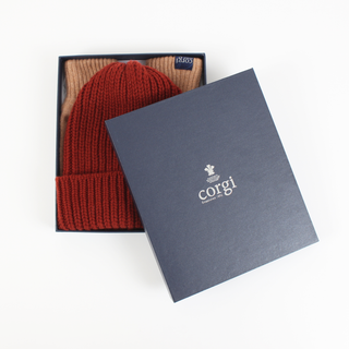 Men's Cashmere Rib Hat and Glove Gift Box