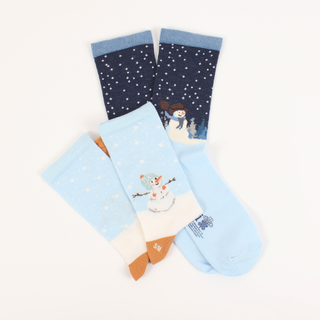 Women's Festive Snowman 2-Pair Gift Box