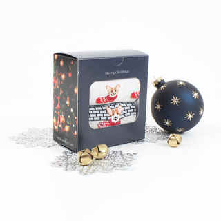 Women's Christmas Corgi Dog 2-Pair Gift Box