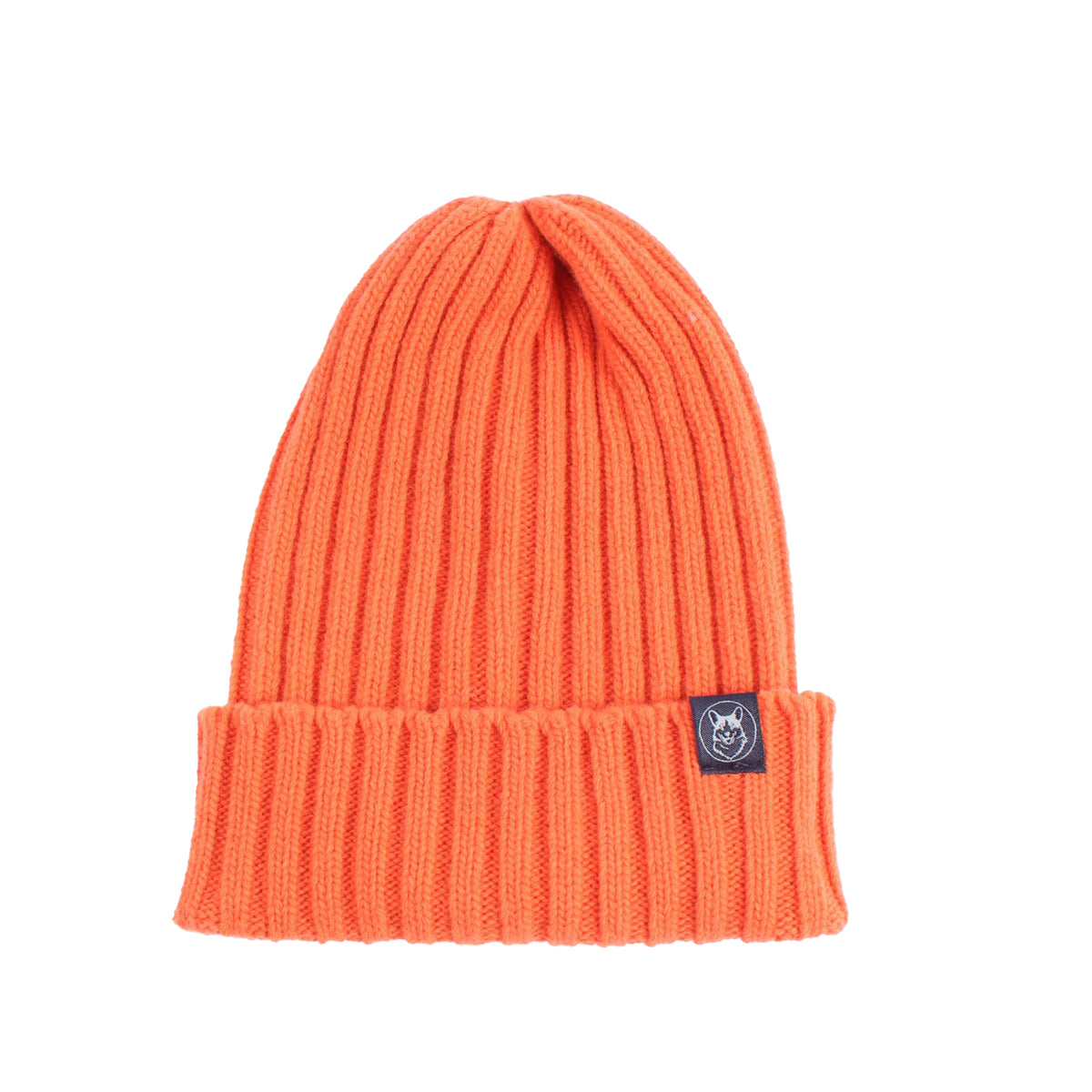 Orange men's Ribbed Wool Beanie