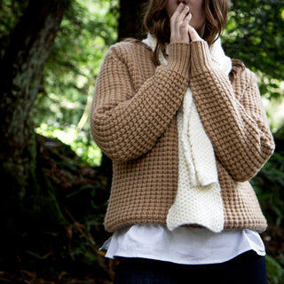 Women's Waffle Knit Chunky Roll Neck Sweater