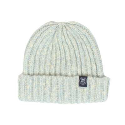 sky cashmere blend beanie on a white background
