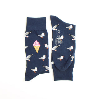 Men's Ice Cream & Seagulls Cotton Socks