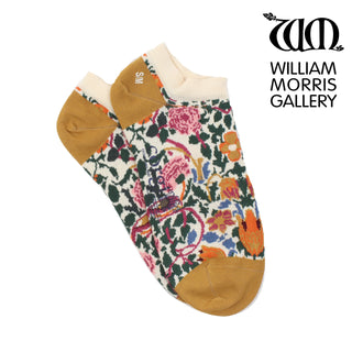 Women's William Morris Rose Printed Linen 1883 Cotton Trainer Socks