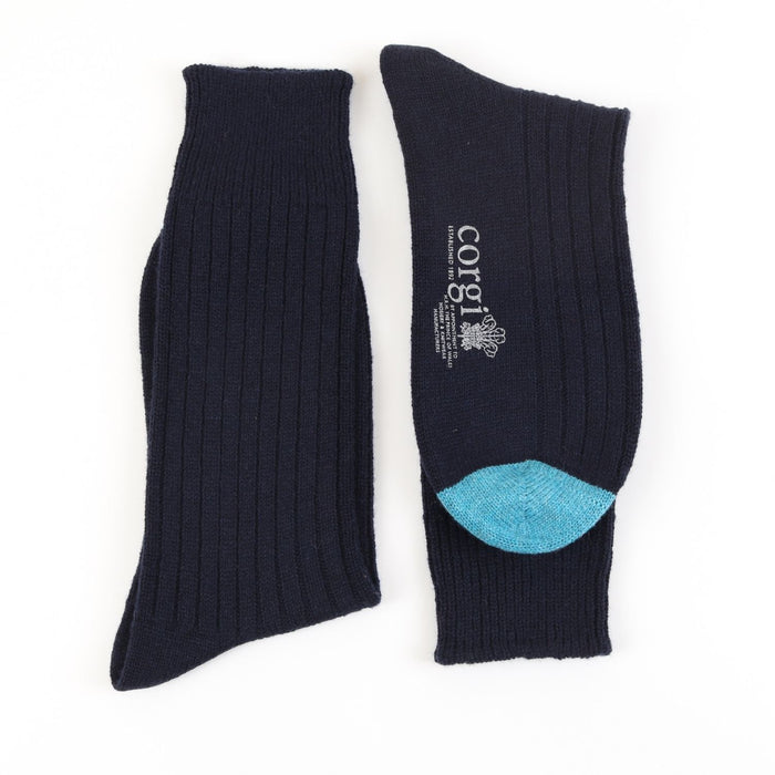 navy cashmere socks side by side 