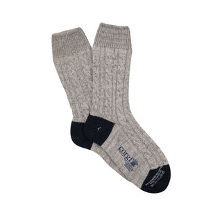 Men's Handmade Cable Cashmere & Cotton Socks