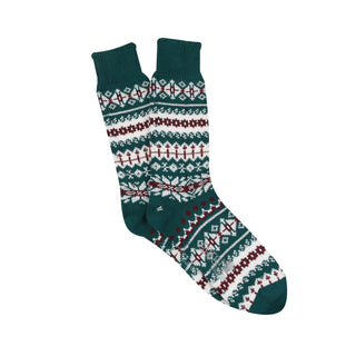 Men's Forest Nordic Fair Isle Cashmere & Cotton Socks