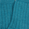 Close-up of teal ribbed fabric texture