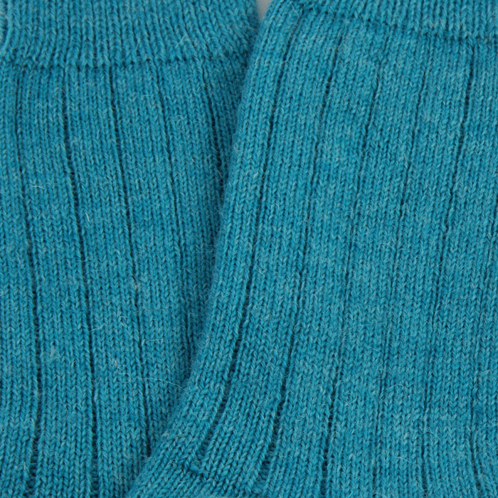 Close-up of teal ribbed fabric texture