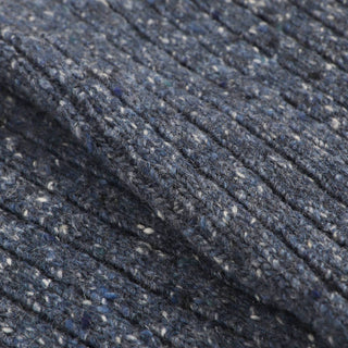 Men's Stripe Cuff Ribbed Donegal Wool Socks