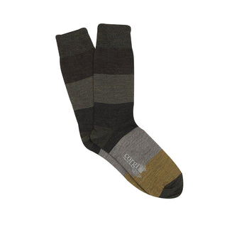 Men's Marl Colour Block Striped Wool Socks