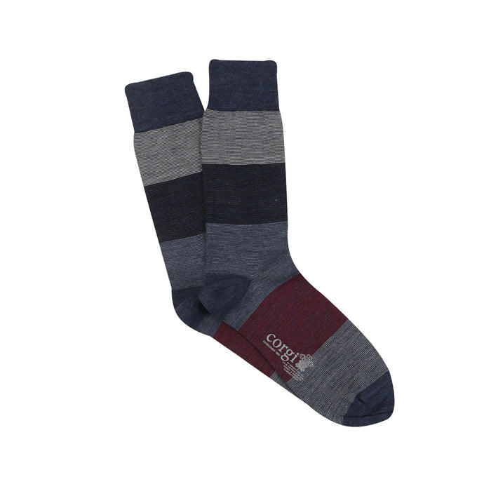 Men's Marl Colour Block Striped Wool Socks