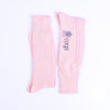 Pair of pink crew length socks with 'Corgi' branding on a white background