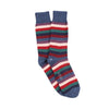 Colorful striped socks on a white background