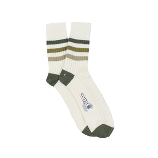 Men's Striped Cotton Quarter Socks green