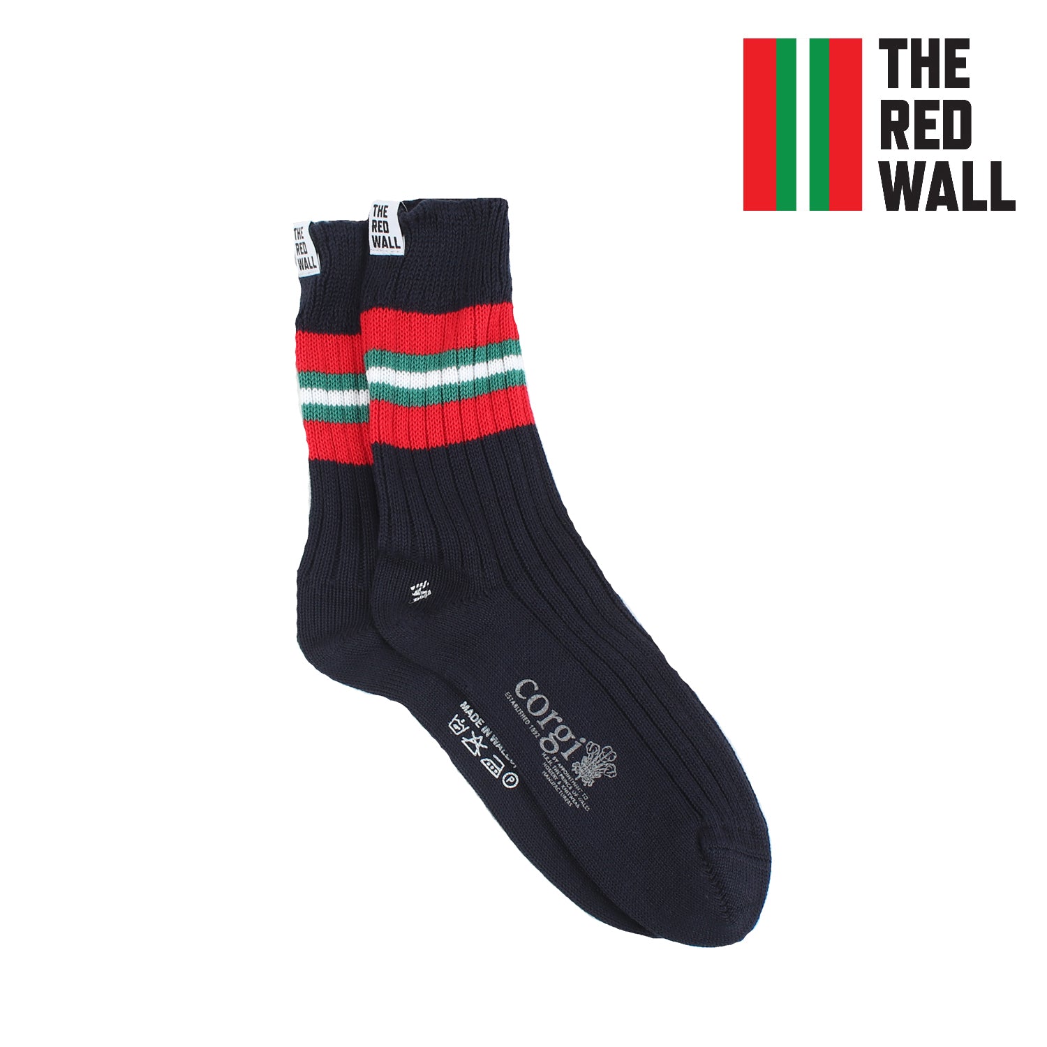 red wall socks on a white background.