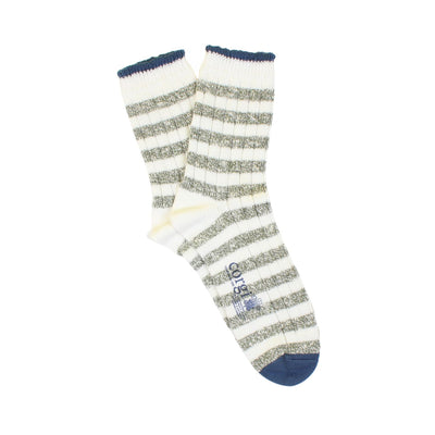 Men's Marl Stripe Pure Cotton Quarter Socks