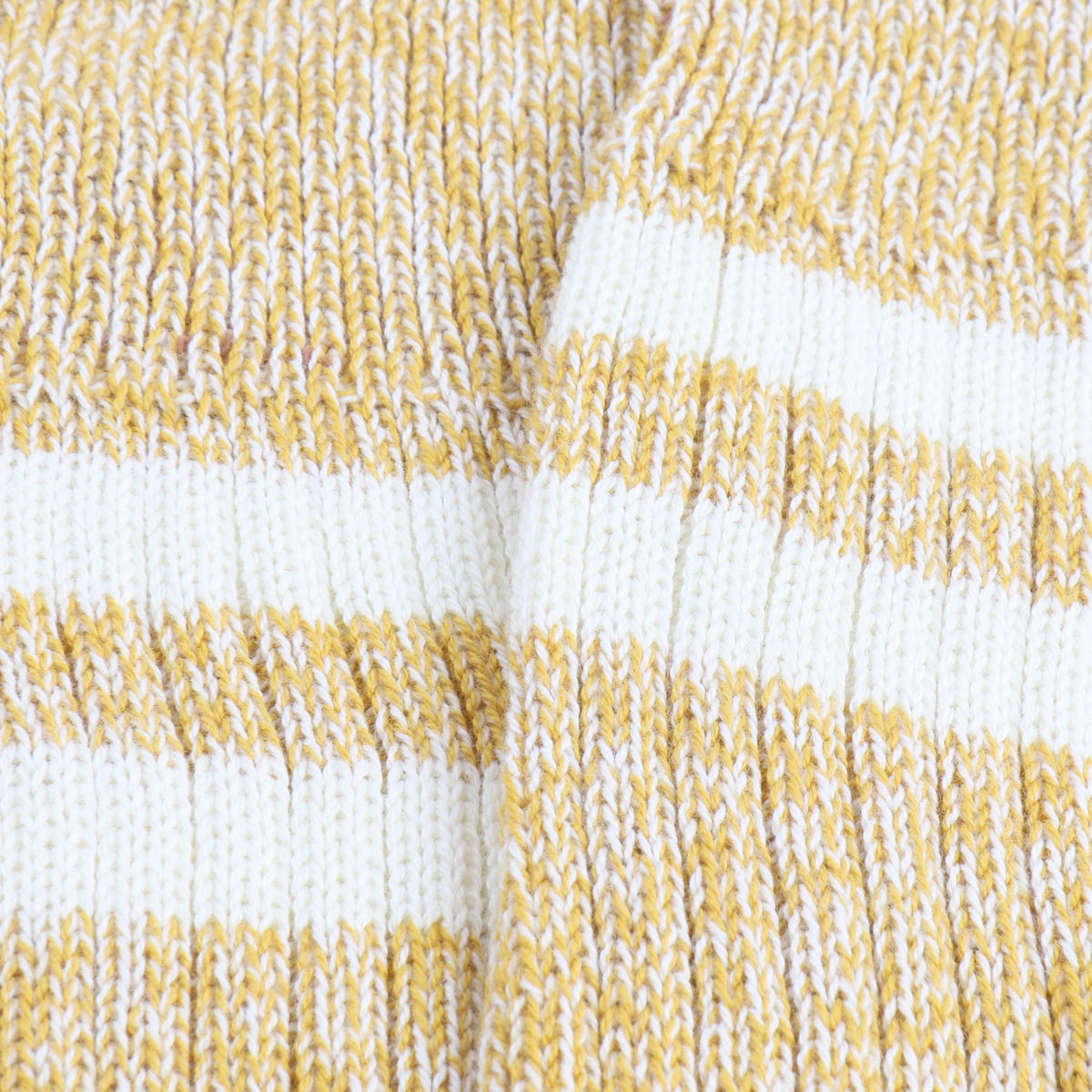 Close-up of yellow and white striped fabric texture