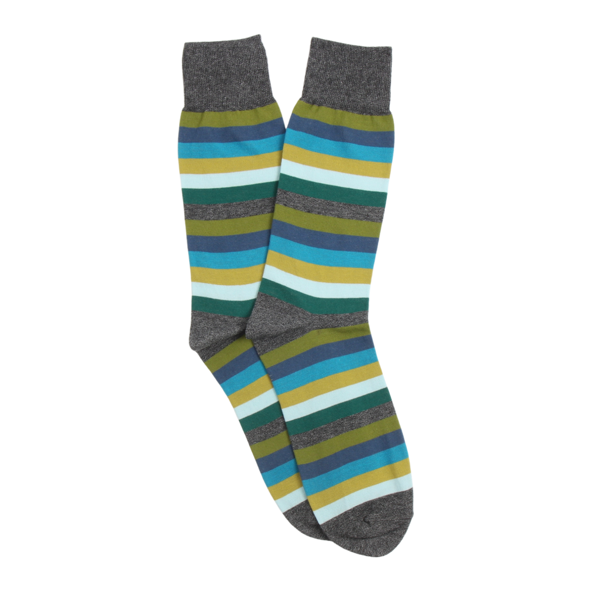 Colorful striped socks on a white background